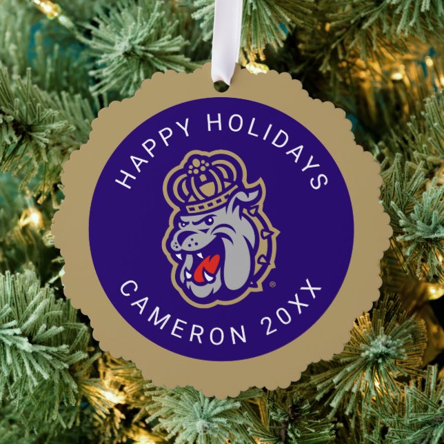 James Madison University | Duke Dog Face Ornament Card (Insitu (Tree))