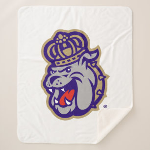 James Madison University   Duke Dog Face Sherpa Blanket