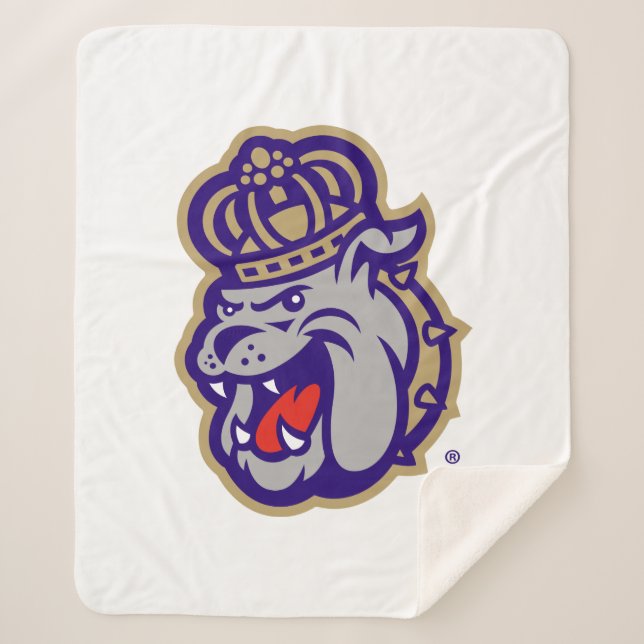 James Madison University | Duke Dog Face Sherpa Blanket (Front)