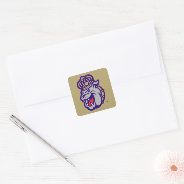 James Madison University | Duke Dog Face Square Sticker (Envelope)