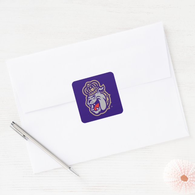 James Madison University | Duke Dog Face Square Sticker (Envelope)