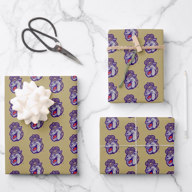 James Madison University | Duke Dog Face Wrapping Paper Sheets (Front)