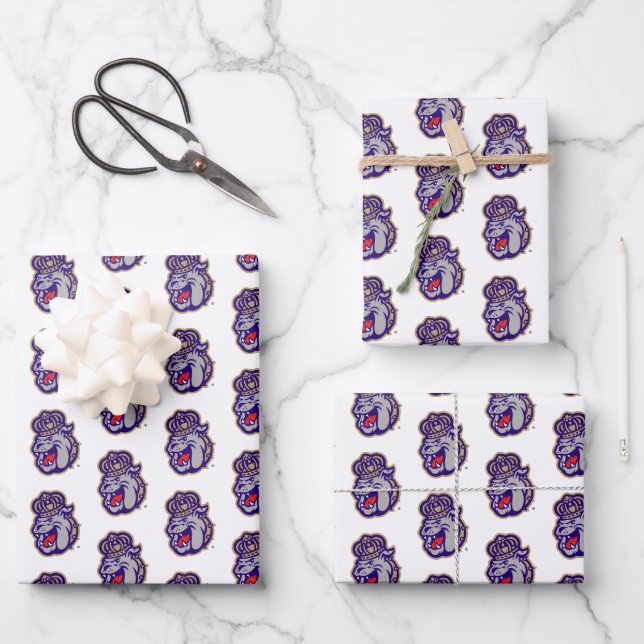 James Madison University | Duke Dog Face Wrapping Paper Sheets (Front)