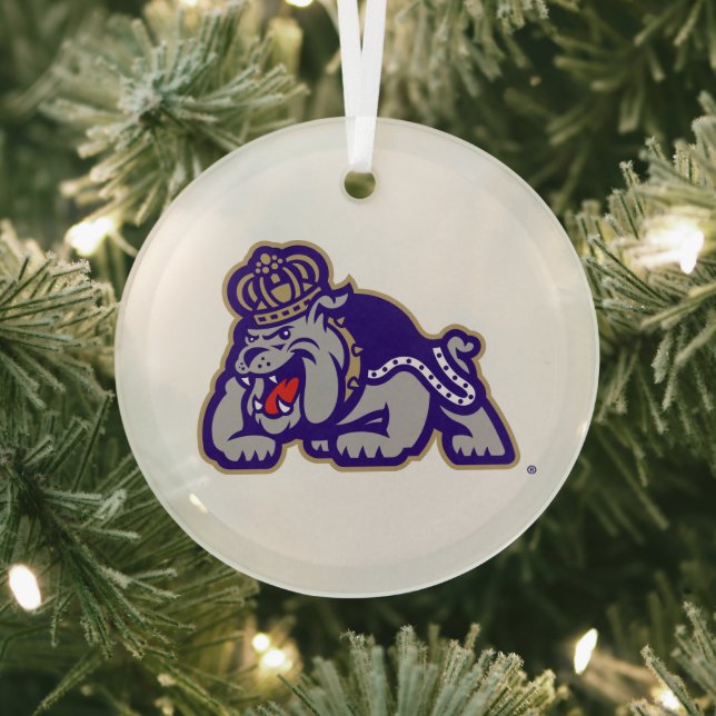 James Madison University | Duke Dog Glass Ornament (Insitu)