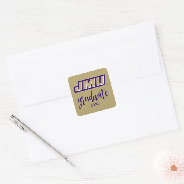 James Madison University | JMU Square Sticker (Envelope)