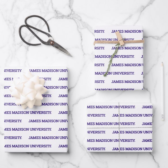 James Madison University | Wordmark Wrapping Paper Sheets (Front)