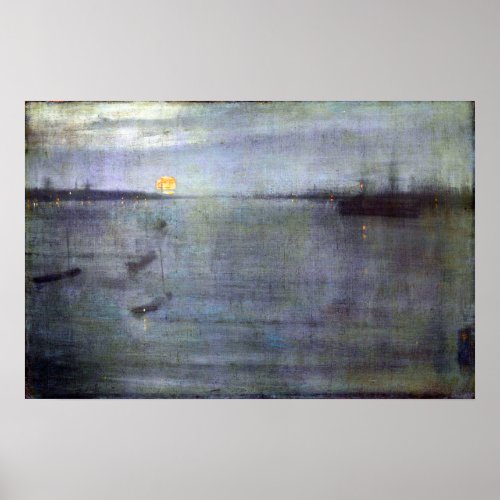 James McNeil Whistler Nocturne in Blue and Gold Poster