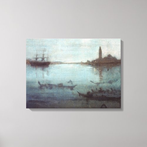 James McNeil Whistler Nocturne in Blue and Silver Canvas Print