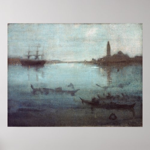 James McNeil Whistler Nocturne in Blue and Silver Poster