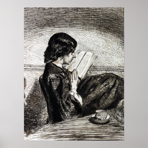 James McNeill Whistler Reading by Lamplight Poster