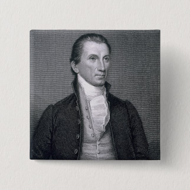 James Monroe, engraved by Asher Brown Durand (1796 Pinback Button (Front)