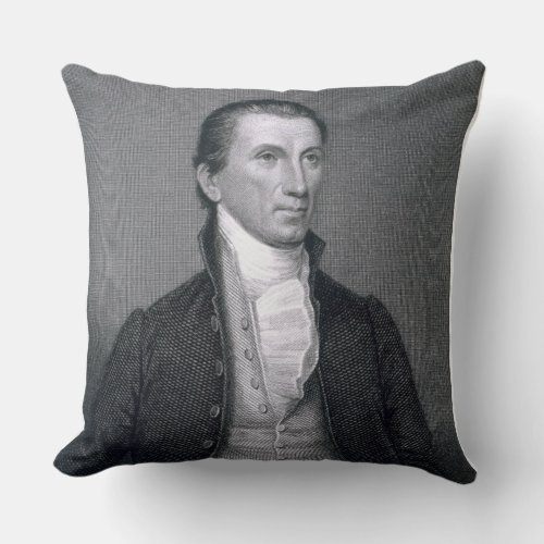 James Monroe engraved by Asher Brown Durand 1796 Throw Pillow