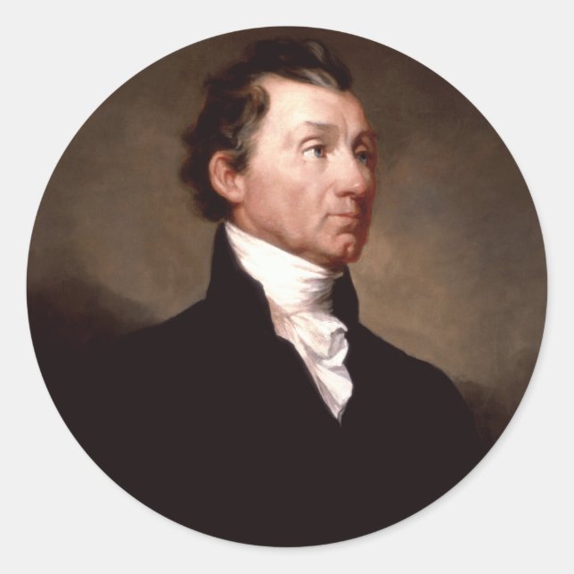 James Monroe Portrait by Samuel Morse Classic Round Sticker (Front)