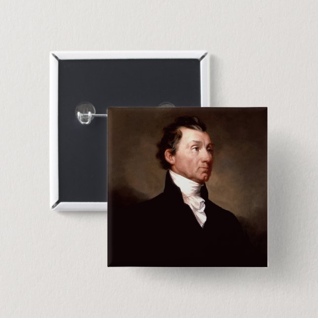 James Monroe Portrait, Early American President Button (Front & Back)