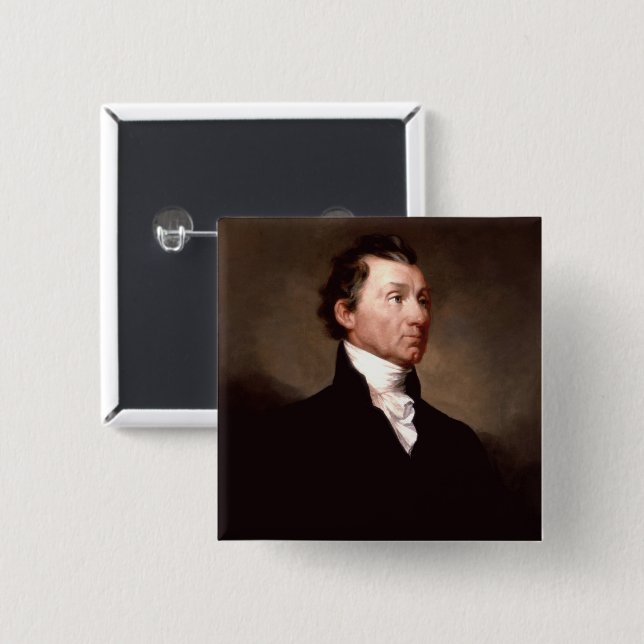 James Monroe Portrait, Early American President Button (Front & Back)