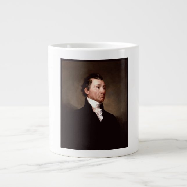 James Monroe Portrait, Early American President Giant Coffee Mug (Front)
