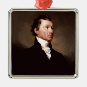 James Monroe Portrait, Early American President Metal Ornament