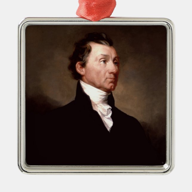 James Monroe Portrait, Early American President Metal Ornament (Front)