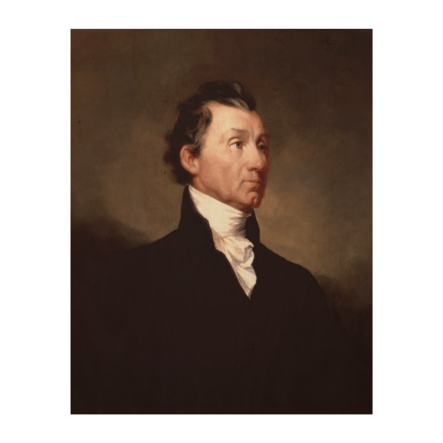James Monroe Portrait, Early American President Wood Wall Art (Front)