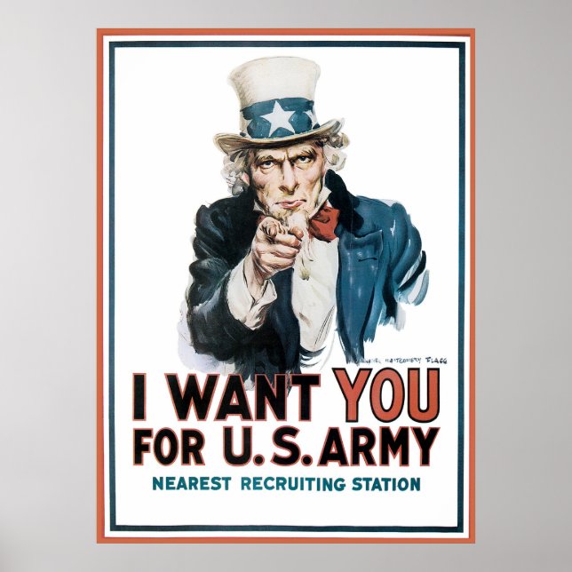 James Montgomery Flagg I Want You For U.S. Army Poster (Front)