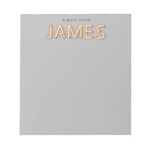 James Name in Glowing Neon Lights Notepad