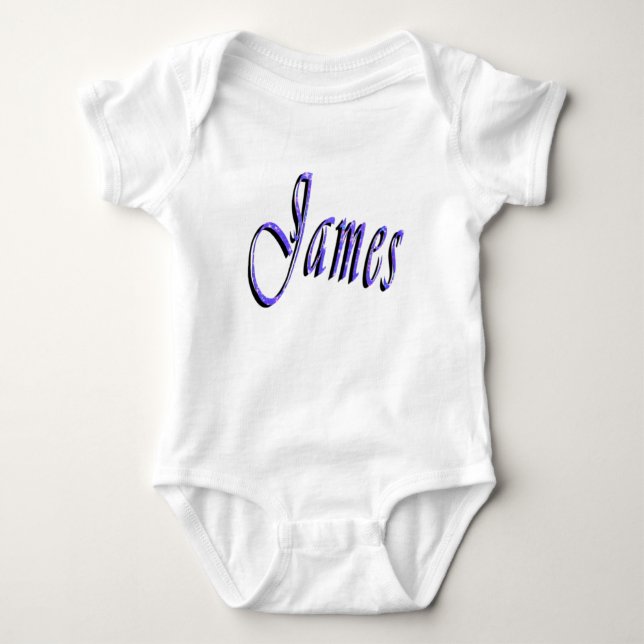 James, Name, Logo,  Baby's Cotton  Bodysuit (Front)
