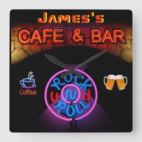 JAMES - Name Neon Sign Bar Mancave Den Clock Fun