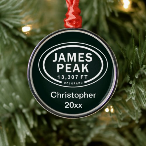 James Peak Colorado Rocky Mountain Christmas Metal Ornament