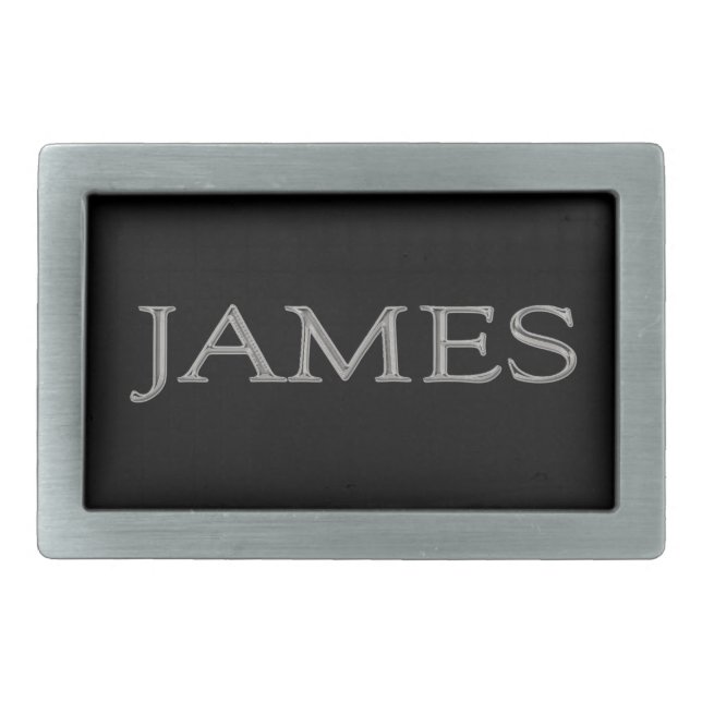 James Personalized Name Belt Buckle (Front)