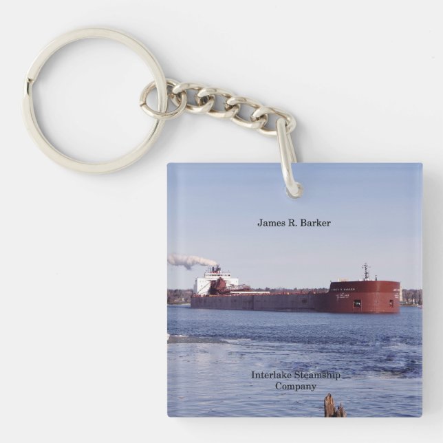 James R. Barker acrylic key chain (Front)