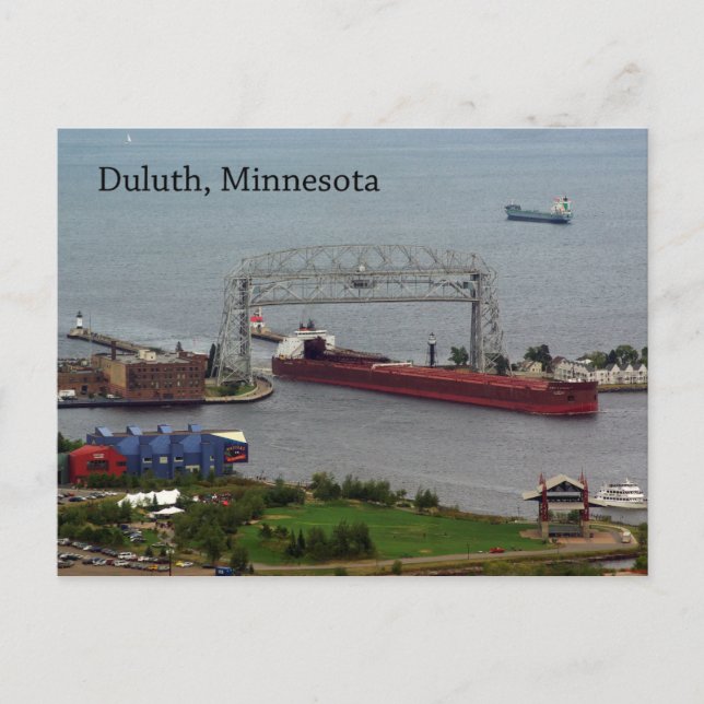 James R. Barker Entering Duluth post card (Front)