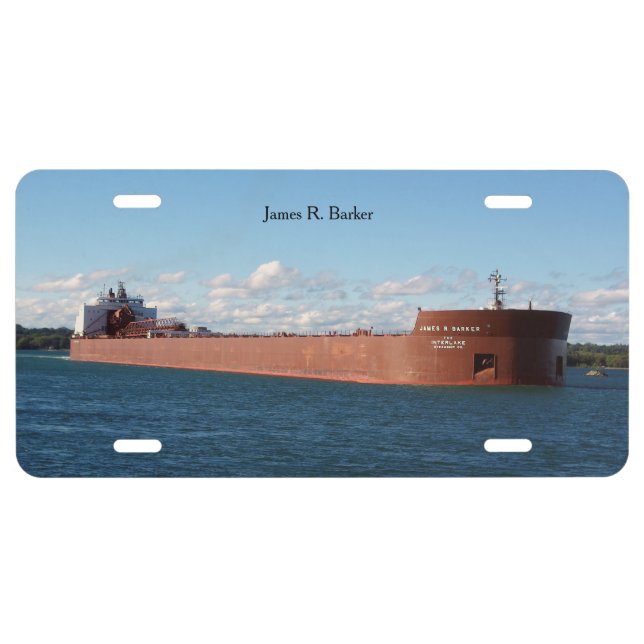 James R. Barker license plate (Front)