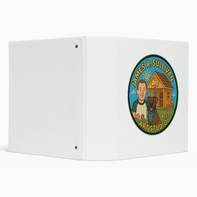 James R. Sullivan Art Studio Logo 3-Ring Binder (Background)