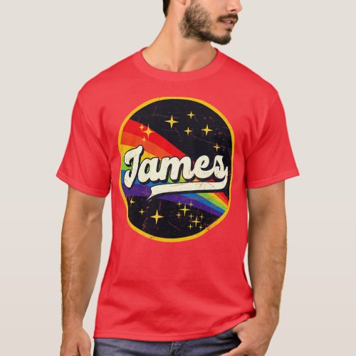 James Rainbow In Space Vintage GrungeStyle T_Shirt