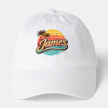 James Retro Sunset Tropical Name Design