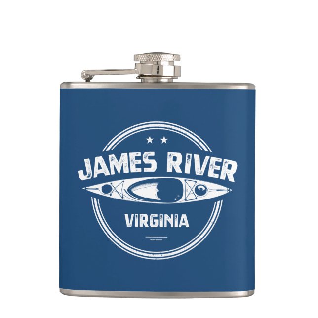 James River Virginia Kayaking Flask (Front)