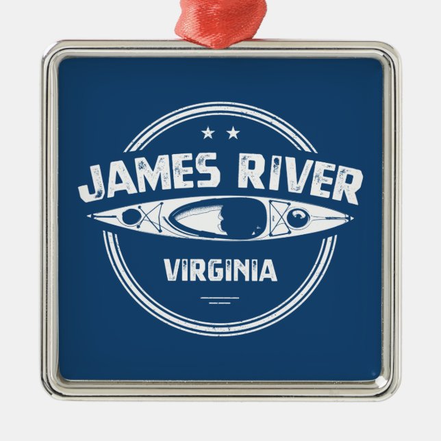 James River Virginia Kayaking Metal Ornament (Front)