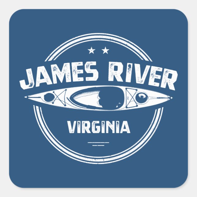 James River Virginia Kayaking Square Sticker (Front)