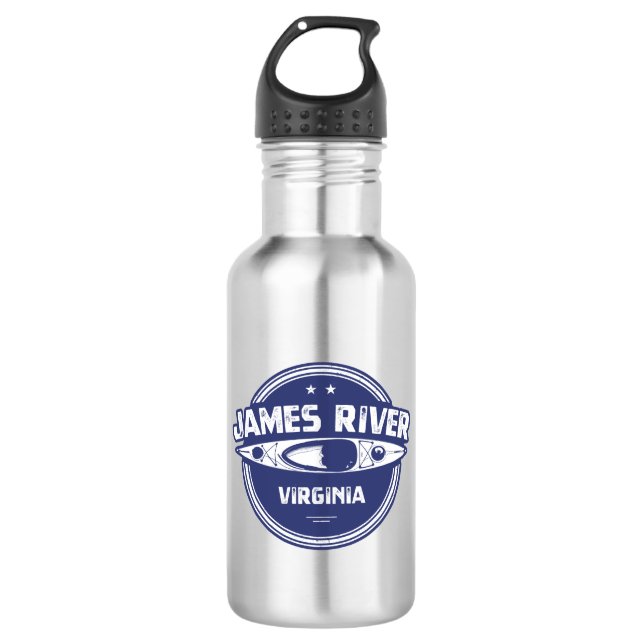 James River Virginia Kayaking Stainless Steel Water Bottle (Front)