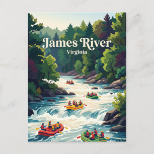 James River Virginia White Water Rafting USA Postcard