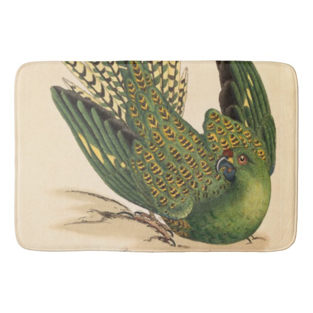 James Sowerby Ground Parrot, Psittacus terrestris  Bath Mat (Front)