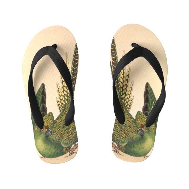 James Sowerby Ground Parrot, Psittacus terrestris  Kid's Flip Flops (Footbed)
