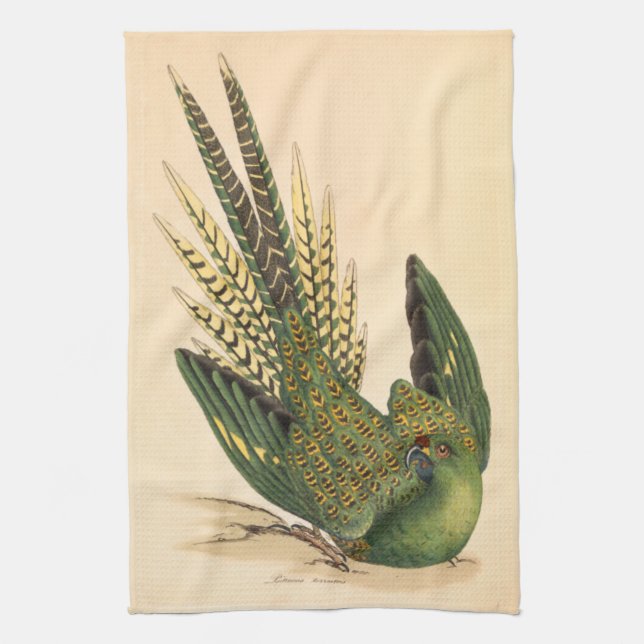 James Sowerby Ground Parrot, Psittacus terrestris  Kitchen Towel (Vertical)