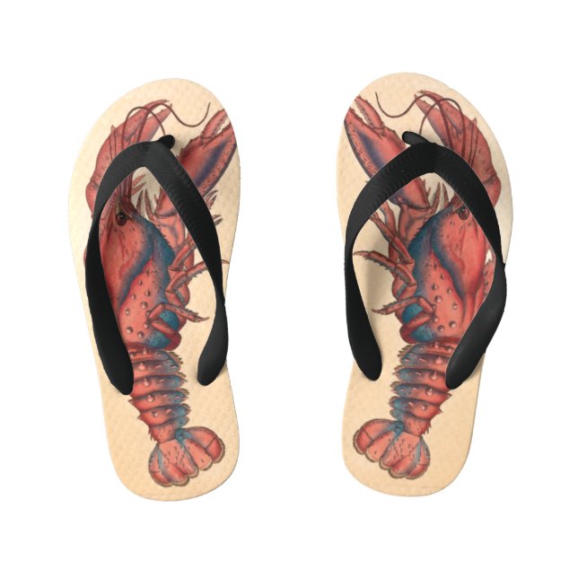 James Sowerby  Serrated Lobster   Kid's Flip Flops (Footbed)