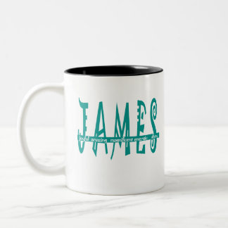 James  spelling&meanings Two-Tone coffee mug