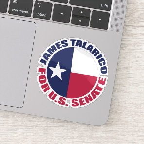 James Talarico for U.S. Senate Texas Flag Laptop Sticker