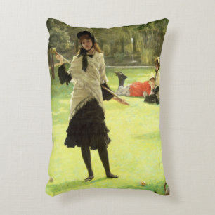 James Tissot Croquet, c.1878 Decorative Pillow