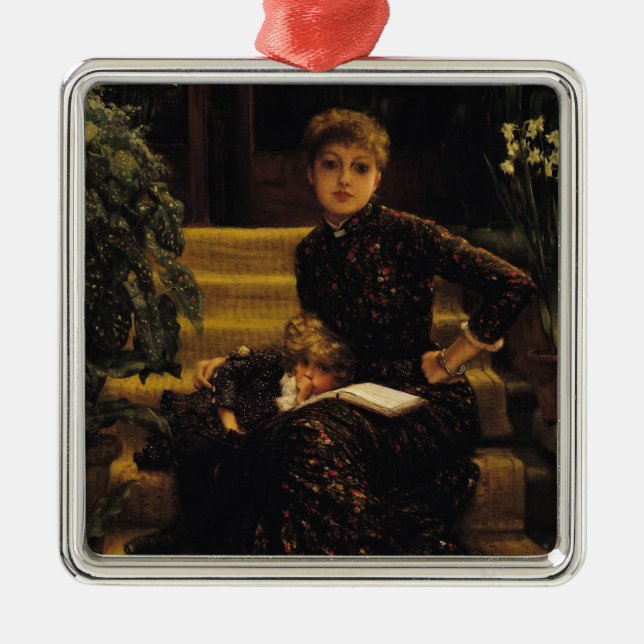 James Tissot | Mother and Child or The Elder Siste Metal Ornament (Front)