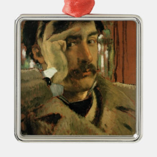James Tissot   Self portrait, c.1865 Metal Ornament