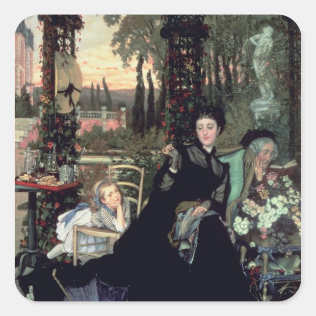 James Tissot | The Widow, 1868 Square Sticker (Front)